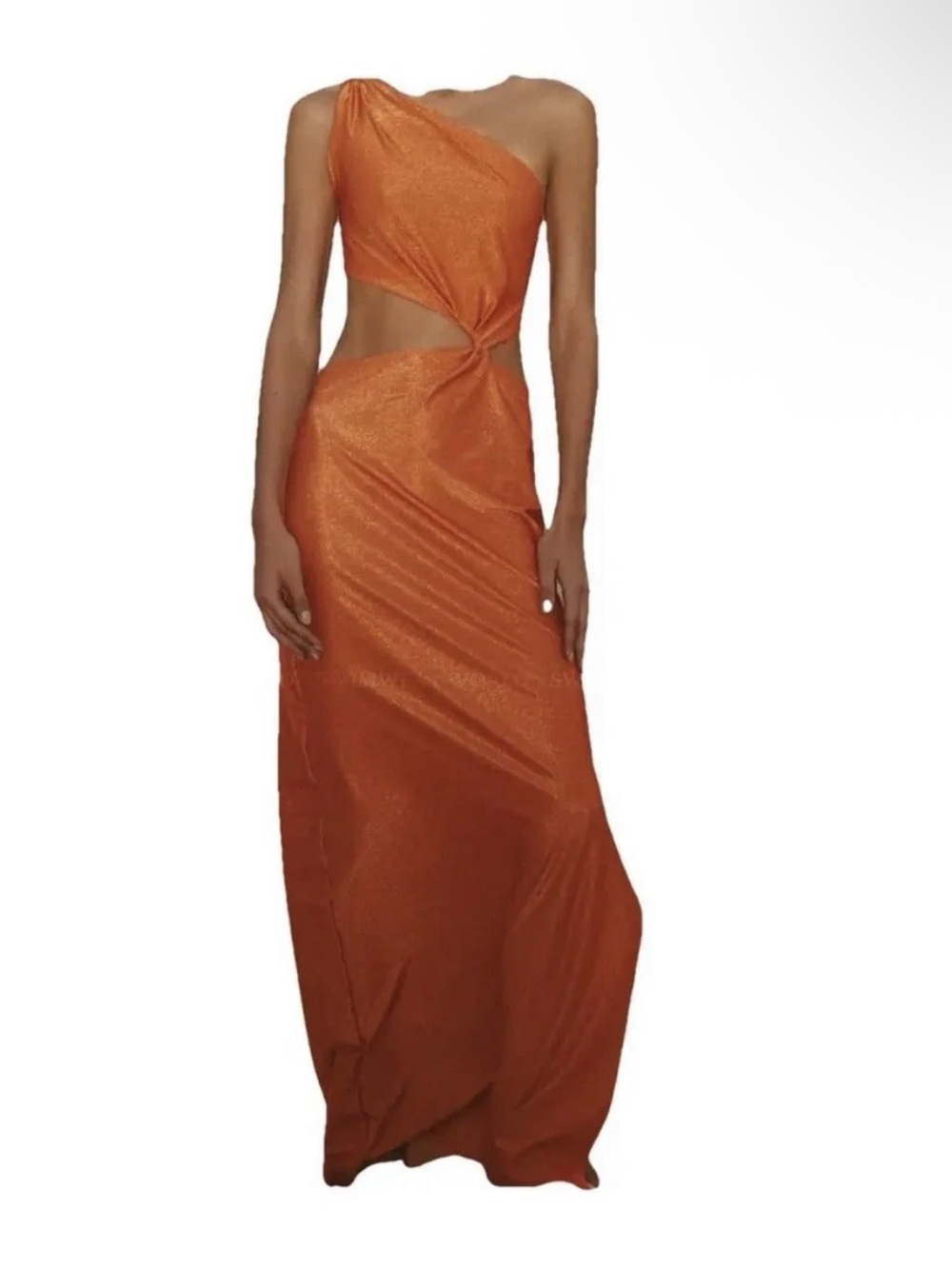 Baobab Collection One-Shoulder Cutout Maxi Dress in Burnt Orange